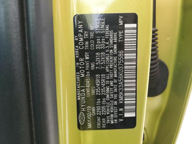 2019 HYUNDAI KONA LIMIT KM8K33A56KU375586
