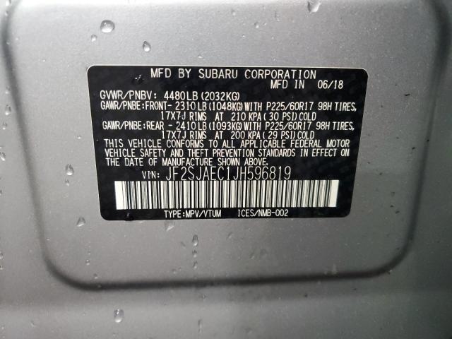 2018 SUBARU FORESTER 2 JF2SJAEC1JH596819