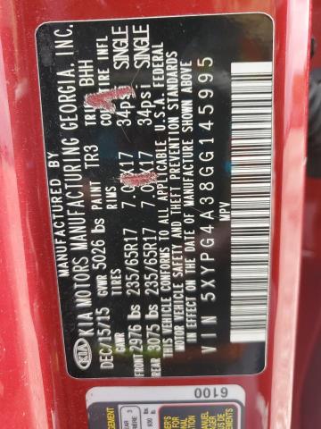 2016 KIA SORENTO LX 5XYPG4A38GG145995