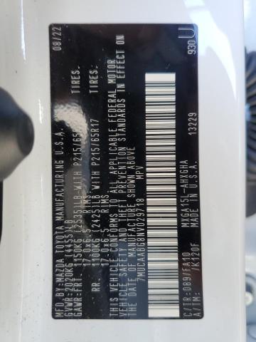 2022 TOYOTA COROLLA CROSS LE 7MUCAABG8NV029718