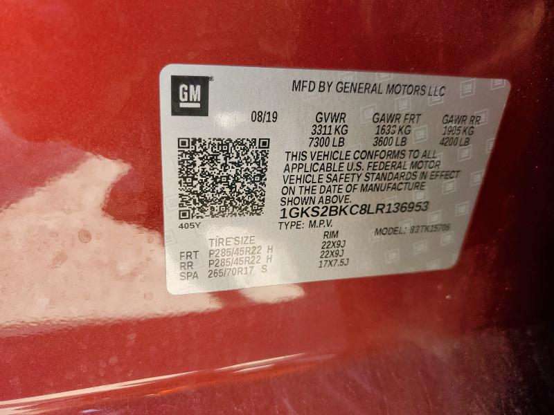 2020 GMC YUKON SLT - 1GKS2BKC8LR136953