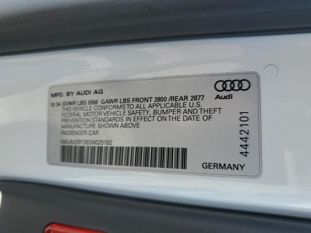 2025 AUDI A6 PRESTIGE WAUM2BF28SN025182