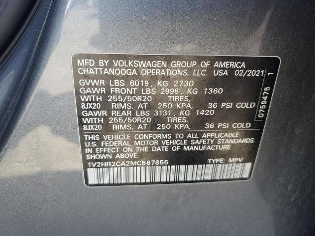 2021 VOLKSWAGEN ATLAS SE 1V2HR2CA2MC567855