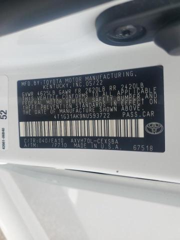 2022 TOYOTA CAMRY NIGH 4T1G31AK9NU593722