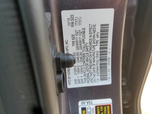 2016 HONDA CR-V EXL - 5J6RM4H70GL130402