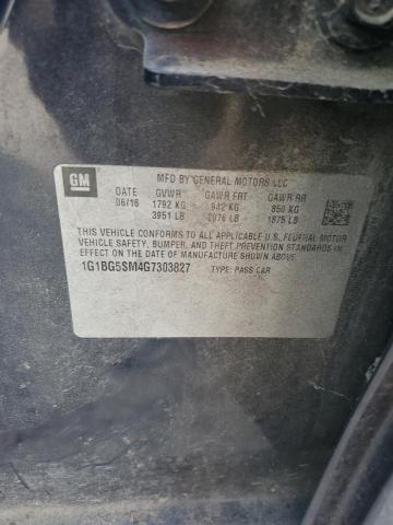 2016 CHEVROLET CRUZE 1G1BG5SM4G7303827