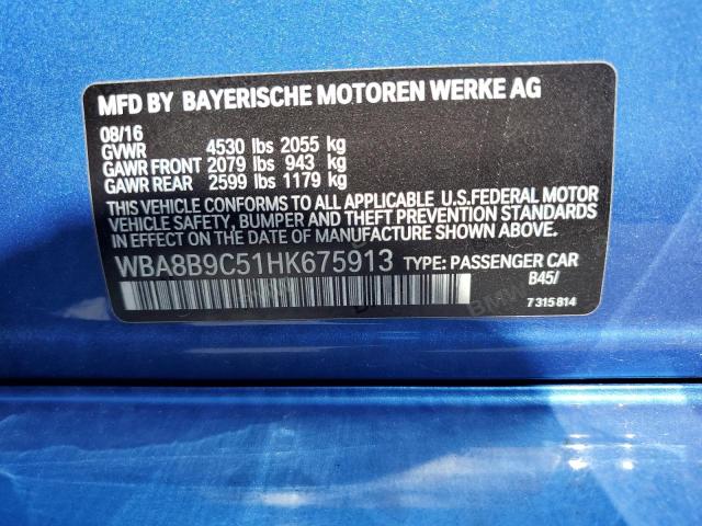 2017 BMW 330 I WBA8B9C51HK675913