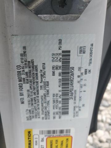 2017 FORD FUSION SE - 3FA6P0LU4HR236950