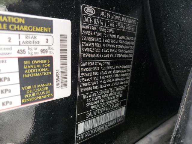 2014 LAND ROVER RANGE ROVE - SALWR2WF4EA354931