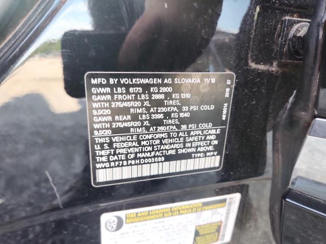 2017 VOLKSWAGEN TOUAREG WO WVGRF7BP8HD003589