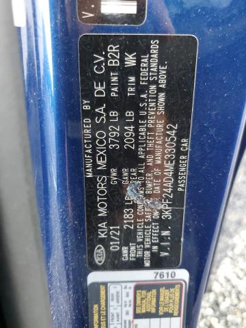 2021 KIA FORTE FE 3KPF24AD4ME330542