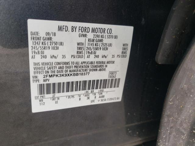 2019 FORD EDGE TITAN 2FMPK3K9XKBB10377