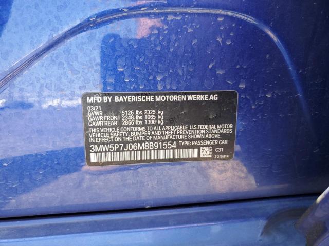 2021 BMW 330E 3MW5P7J06M8B91554