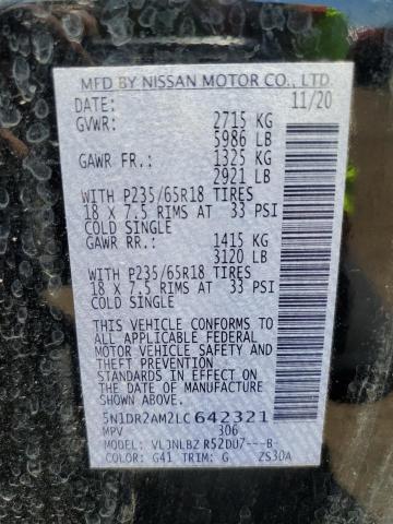 2020 NISSAN PATHFINDER - 5N1DR2AM2LC642321