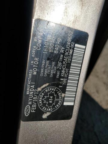 2012 HYUNDAI ACCENT GLS - KMHCU5AE9CU049652