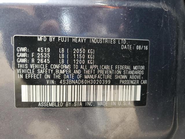 2017 SUBARU LEGACY 2.5 4S3BNAD60H3020399