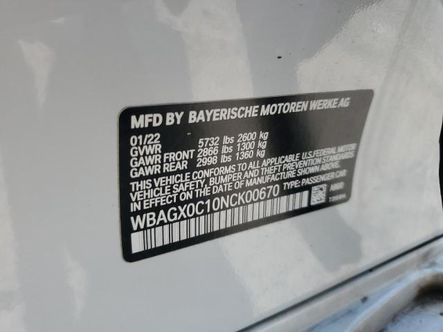 2022 BMW ALPINA B8 WBAGX0C10NCK00670