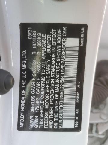 2021 HONDA CIVIC EX SHHFK7H6XMU221584