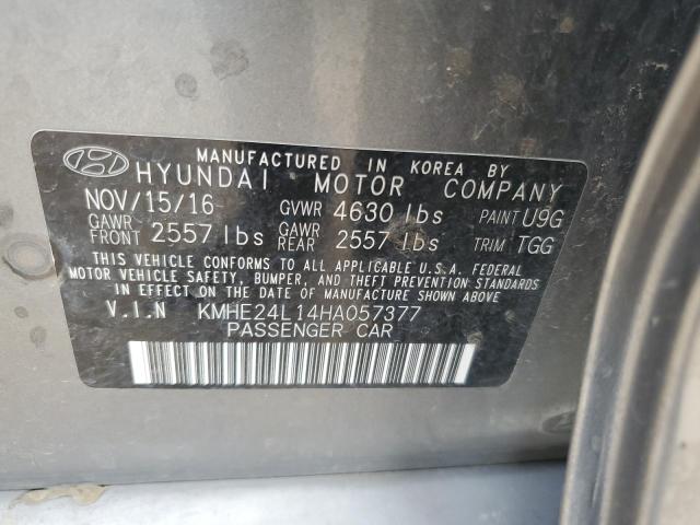 2017 HYUNDAI SONATA HYB KMHE24L14HA057377