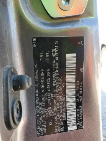 2016 TOYOTA SIENNA XLE 5TDYK3DC2GS740241