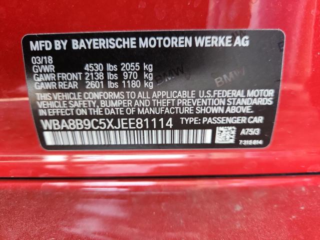 2018 BMW 330 I WBA8B9C5XJEE81114