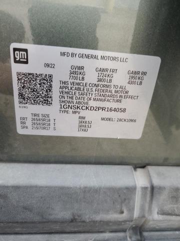 2023 CHEVROLET SUBURBAN K1500 LT 1GNSKCKD2PR164058