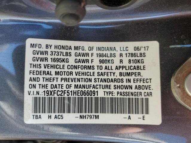 2017 HONDA CIVIC LX - 19XFC2F51HE066091