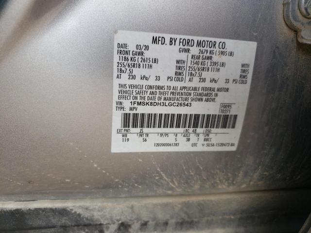 2020 FORD EXPLORER X 1FMSK8DH3LGC26543