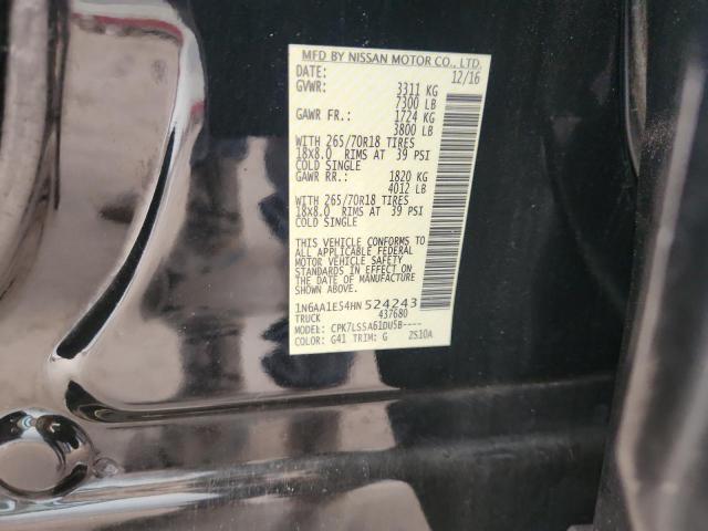 2017 NISSAN TITAN SV - 1N6AA1E54HN524243