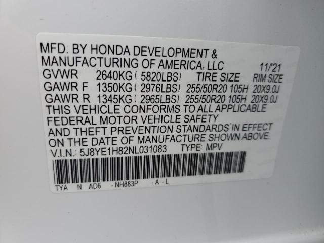2022 ACURA MDX ADVANC 5J8YE1H82NL031083