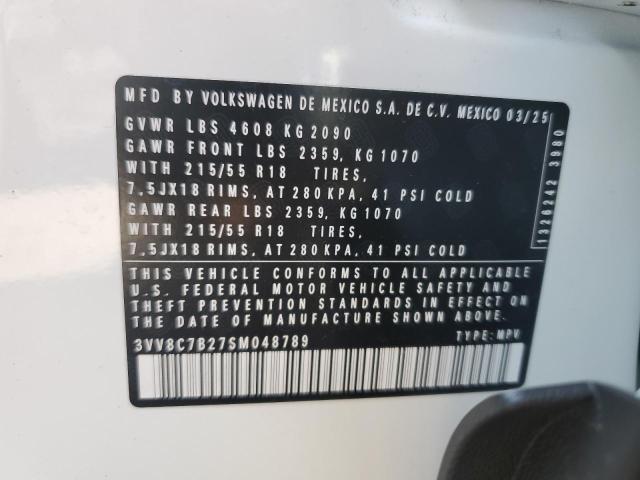 2025 VOLKSWAGEN TAOS S 3VV8C7B27SM048789