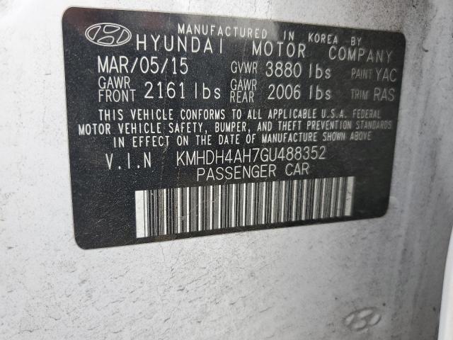 2016 HYUNDAI ELANTRA SE KMHDH4AH7GU488352