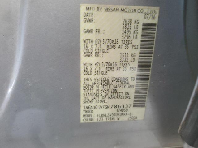 2016 NISSAN FRONTIER S 1N6AD0EV7GN786337