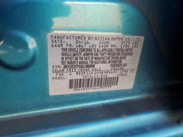 2016 NISSAN VERSA NOTE 3N1CE2CPXGL395999