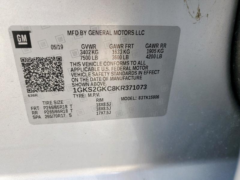 2019 GMC YUKON XL K 1GKS2GKC8KR371073