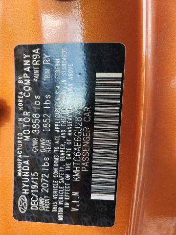 2016 HYUNDAI VELOSTER T KMHTC6AE6GU287120