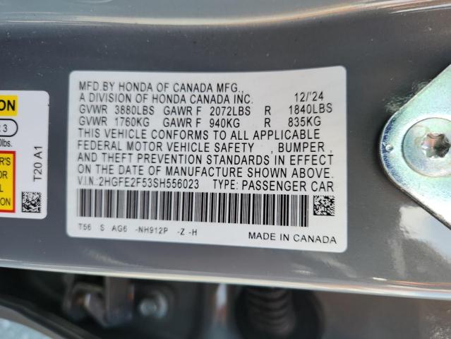 2025 HONDA CIVIC SPOR 2HGFE2F53SH556023