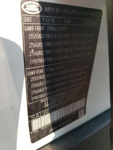 2019 LAND ROVER RANGE ROVE SALWR2RE6KA836265