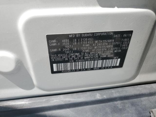 2019 SUBARU OUTBACK TO 4S4BSATC5K3378522