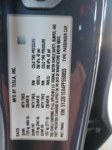2023 TESLA MODEL 3 5YJ3E1EA4PF558855