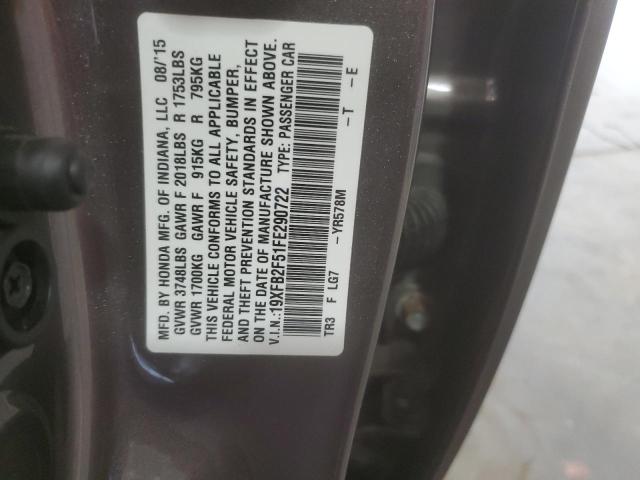 2015 HONDA CIVIC LX 19XFB2F51FE290722