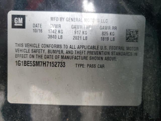 2017 CHEVROLET CRUZE LT 1G1BE5SM7H7152733