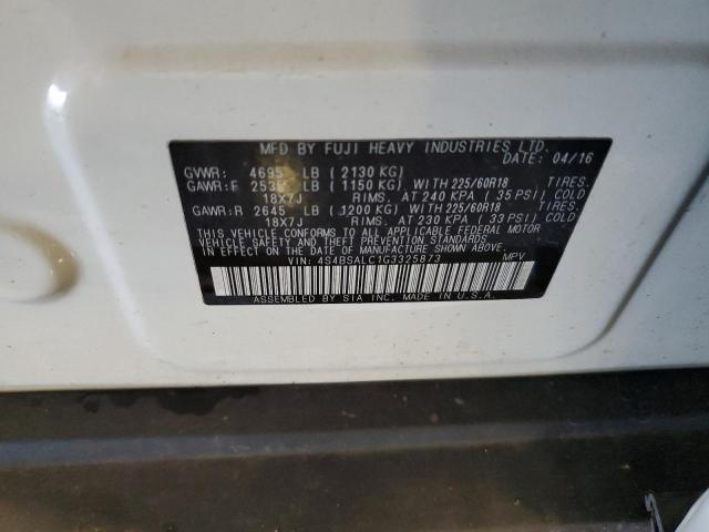 2016 SUBARU OUTBACK 2. 4S4BSALC1G3325873