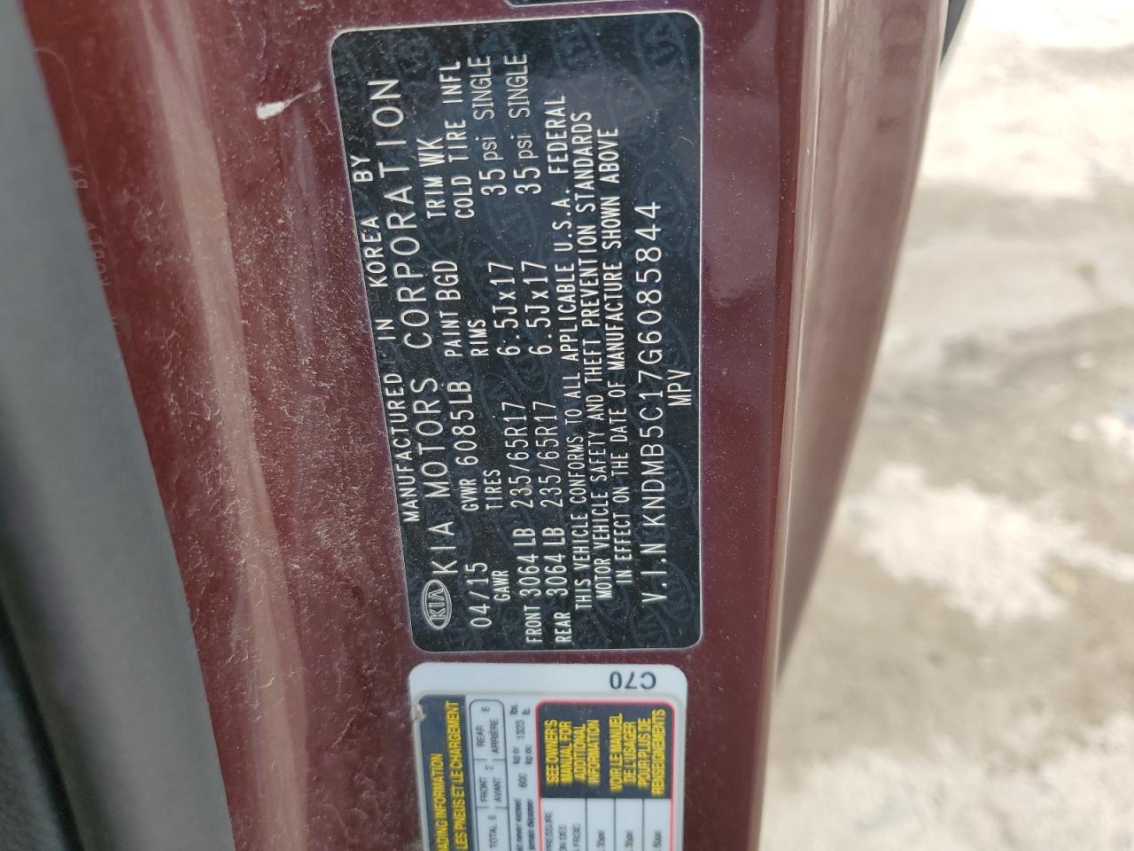 Lot #3213976227 2016 KIA SEDONA LX