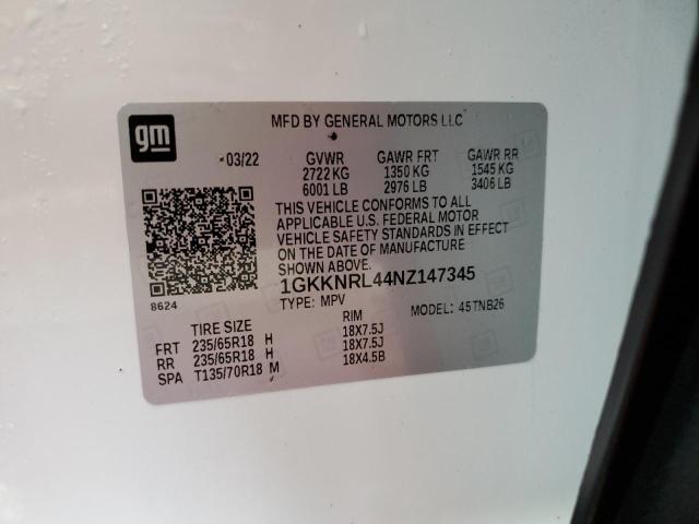 2022 GMC ACADIA SLE 1GKKNRL44NZ147345