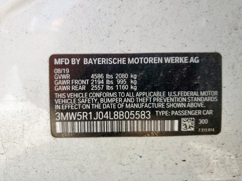 2020 BMW 330I 3MW5R1J04L8B05583