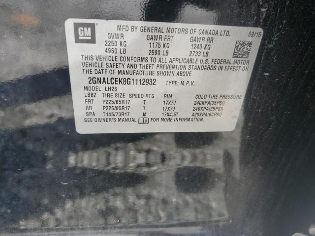 2016 CHEVROLET EQUINOX LT - 2GNALCEK8G1112932