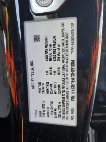 2025 TESLA MODEL 3 5YJ3E1EA7SF891804