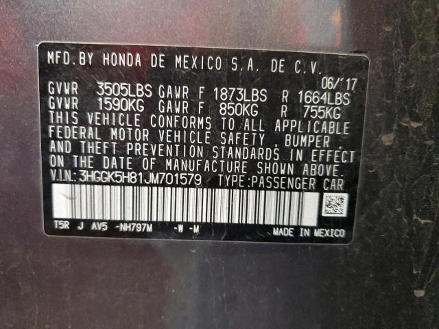 2018 HONDA FIT EX 3HGGK5H81JM701579