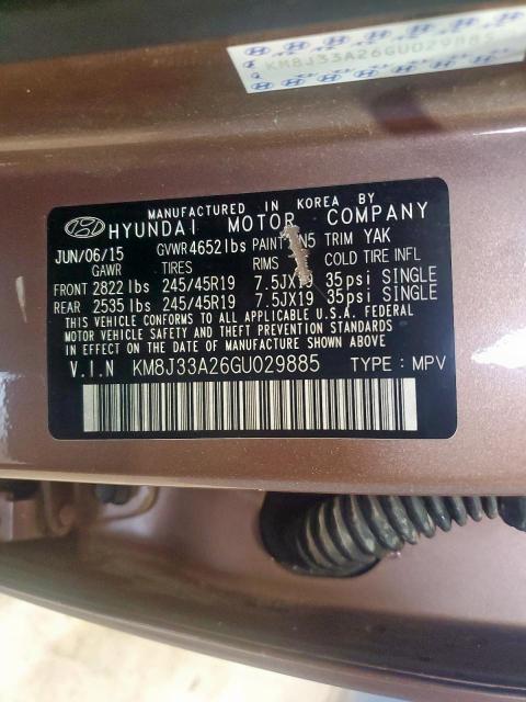 2016 HYUNDAI TUCSON LIM #3303670946